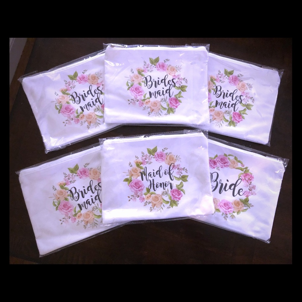 Bridal party makeup bags